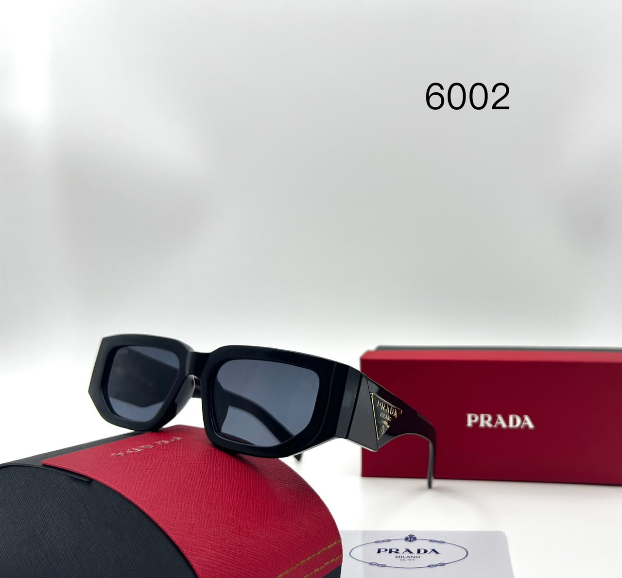 Prada 6002 Rectangular Monogram Sunglasses (Replica)