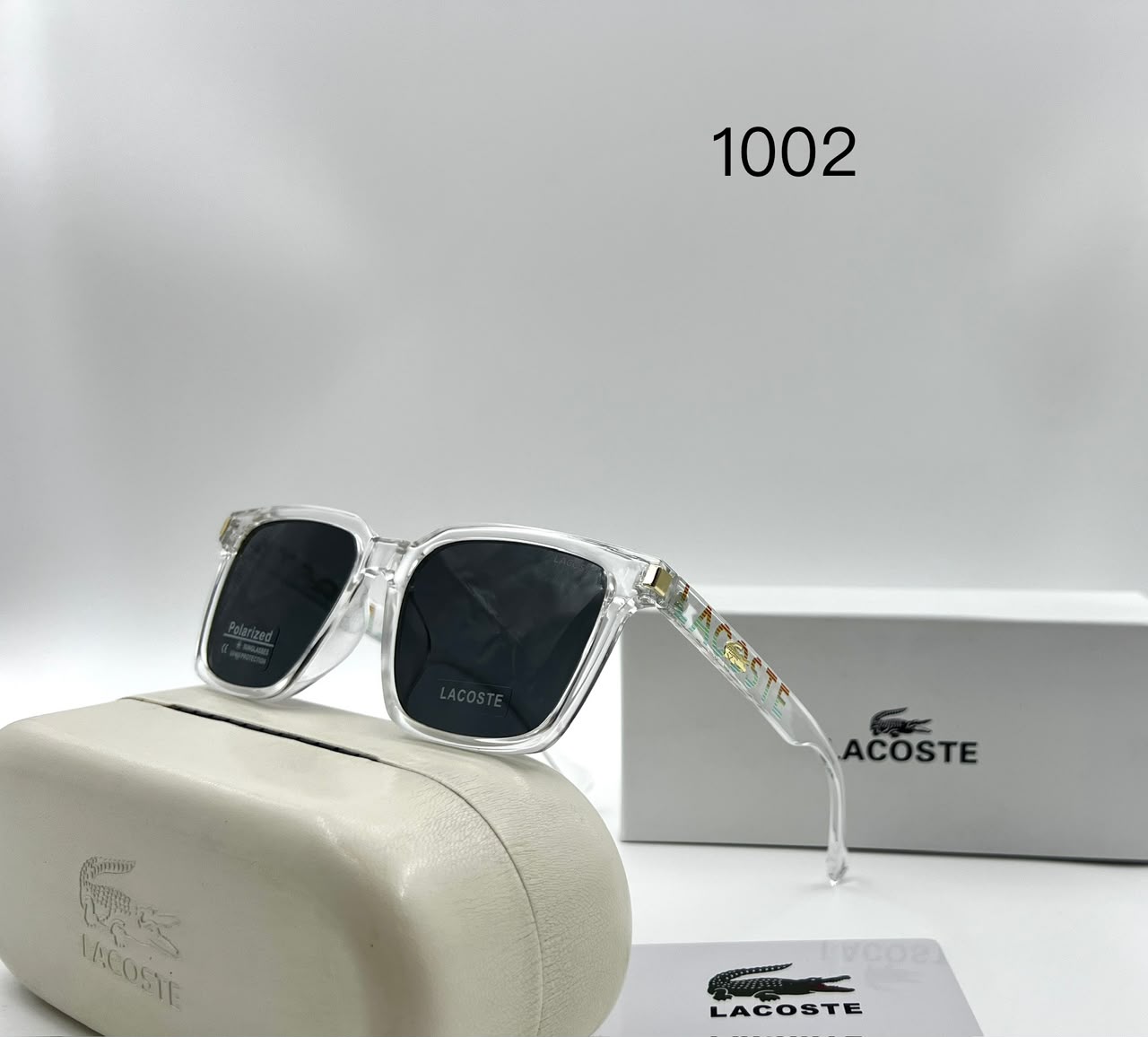 Lacoste 1002 Clear Rectangular Sunglasses (Replica)