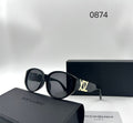 Saint Laurent 0874 Black Oval Sunglasses (Replica)