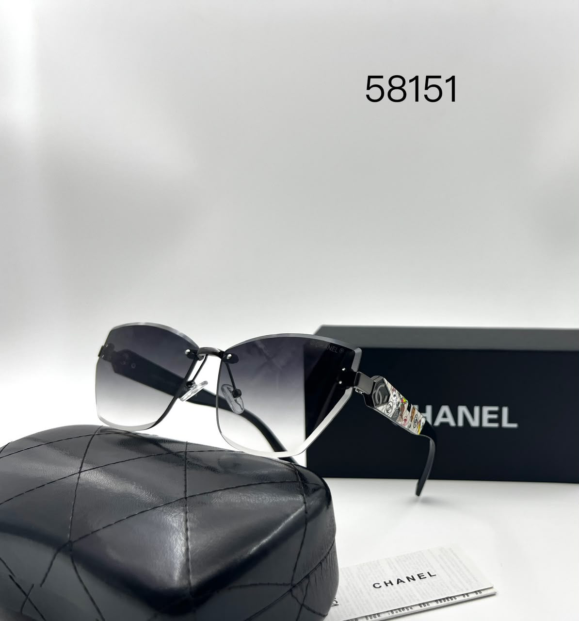 Chanel 58151 Angular Rimless Sunglasses (Replica)