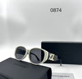 Saint Laurent 0874 White/Black Oval Sunglasses (Replica)