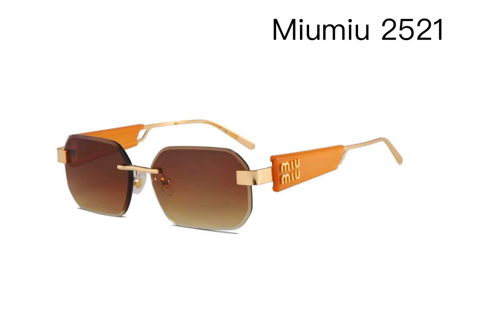 Miu Miu 2521 Rimless Amber Sunglasses (Replica)