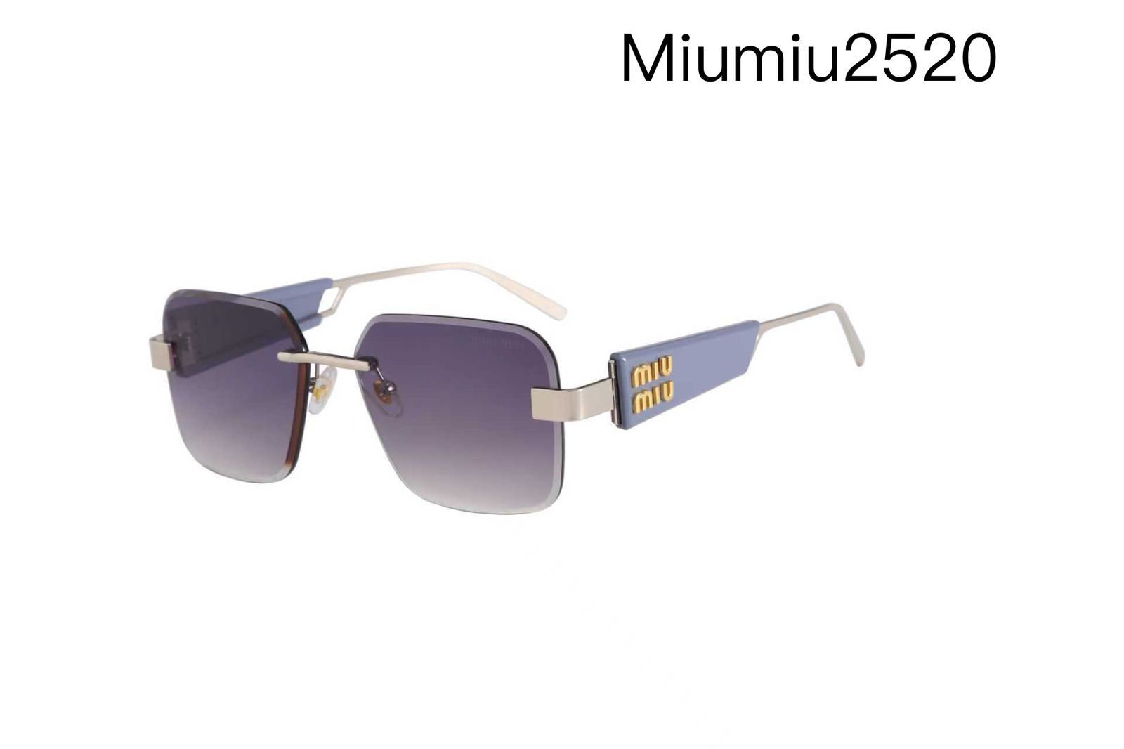 Miu Miu 2520 Lavender Rimless Sunglasses (Replica)
