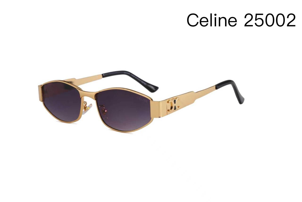Celine 25002 Gold Angular Metal Sunglasses (Replica)