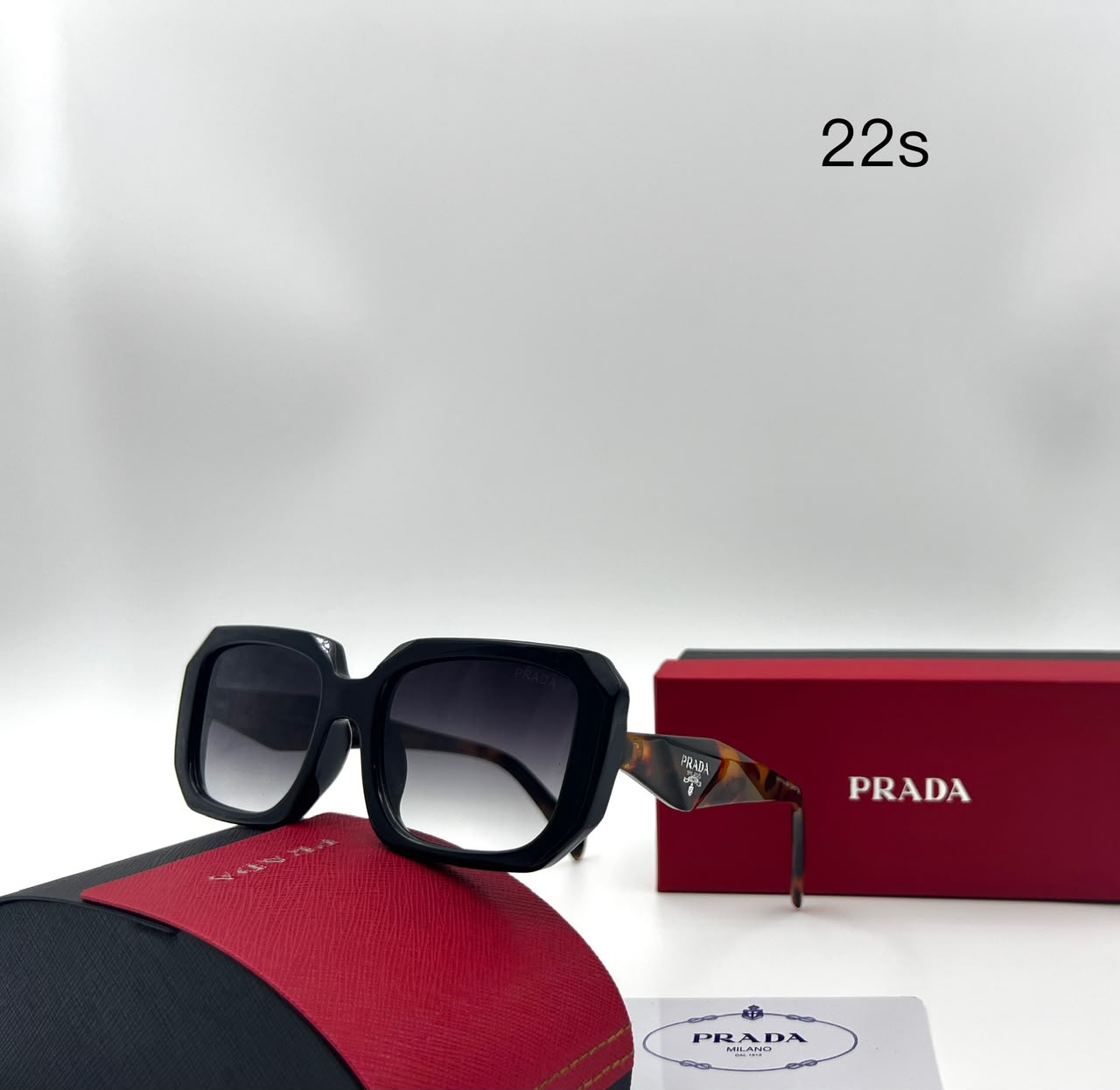 Prada 22s Oversized Geometric Tortoise Sunglasses (Replica)